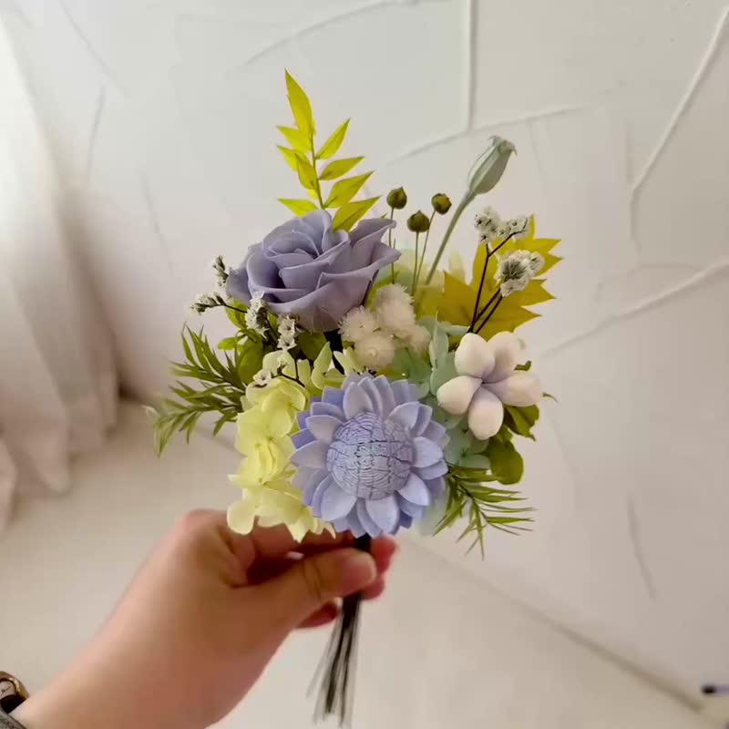 桦坊/波波球花束/压克力波波球/永生花花束/向日葵/毕业礼物 - 干燥花/捧花 - 植物．花 