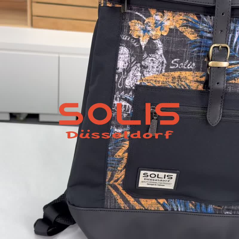 Solis反光回旋系列12寸平板电脑后背包-纯墨黑 - 后背包/双肩包 - 聚酯纤维 