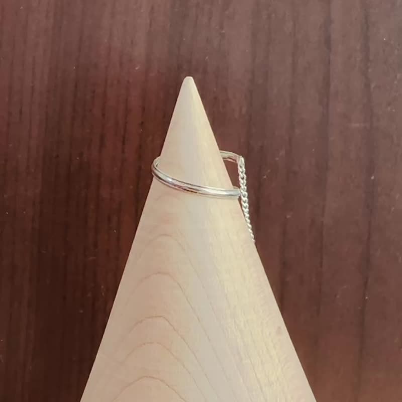 手作金工— 如影随形的交织 925银戒 多种戴法 双圈链戒 925纯银 - 戒指 - 纯银 银色