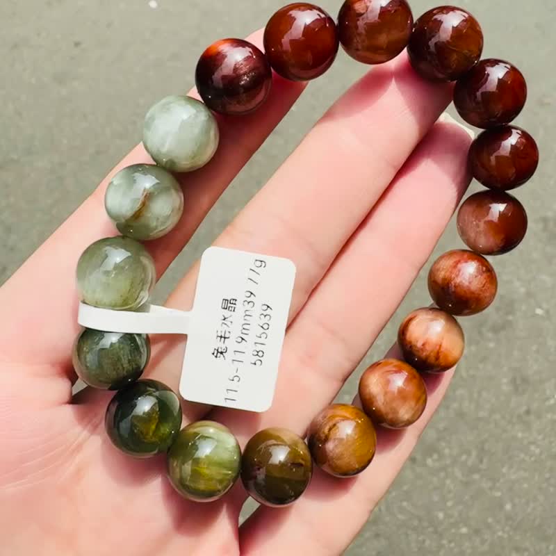 小资优选秋冬兔毛水晶 11.5-11.9mm39.77g 正向积极防负面带灰兔毛 - 手链/手环 - 水晶 多色