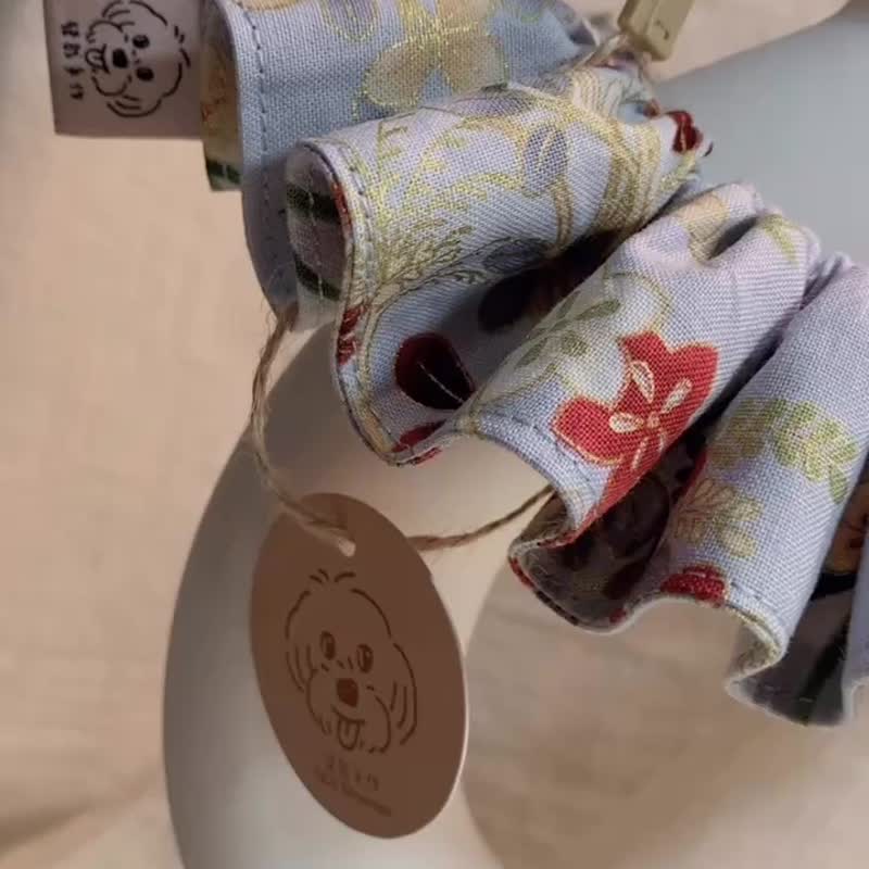发裁手作。Facai Handmade  宠物领巾  毛孩小丑领_金枝绿叶 - 衣/帽 - 棉．麻 银色