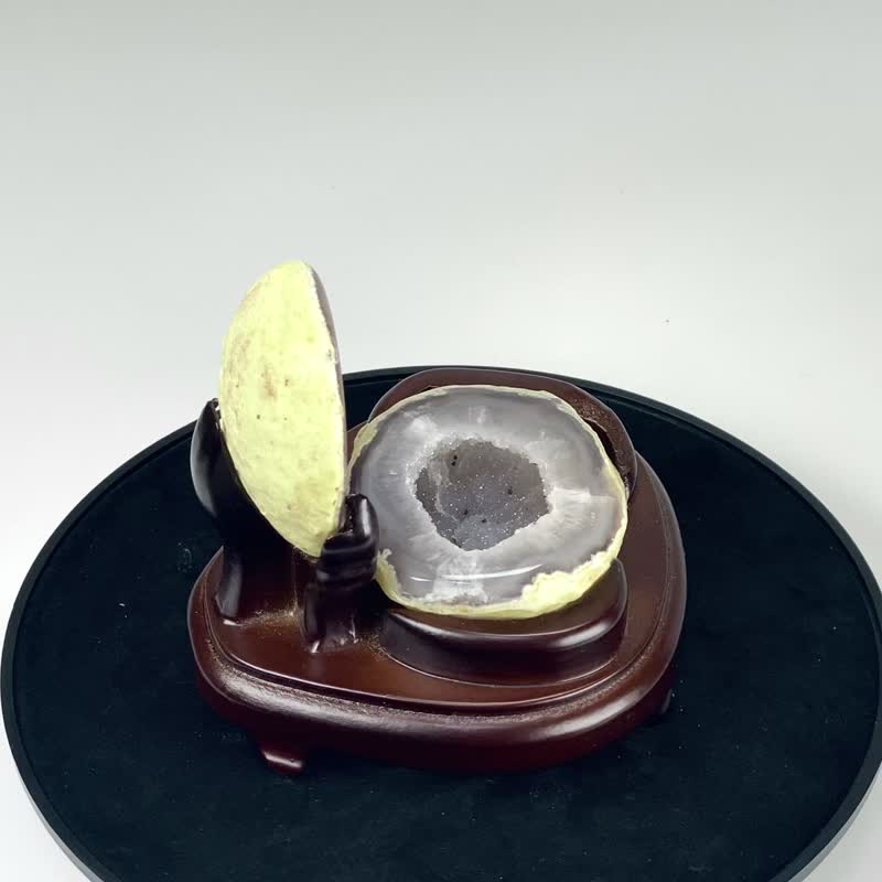 玛瑙聚宝盆-原皮 710263 - 摆饰 - 水晶 白色
