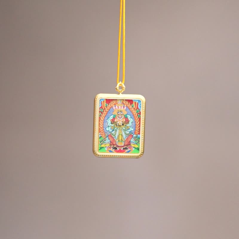 塔希拉姆唐卡吊坠 – 尼泊尔手工制作 带来祝福与丰盛 - 吊饰 - 其他材质 多色