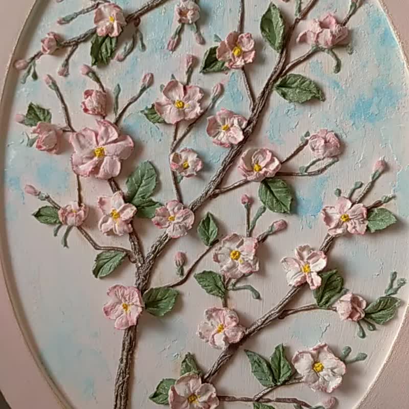 用樱花画 母亲节礼物 母亲节 樱花画 花卉画 - 墙贴/壁贴 - 木头 粉红色