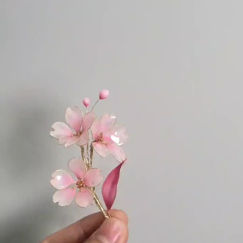樱花 • 胸针 • 沾浸艺术花。饰物。生日礼物 - 胸针 - 树脂 