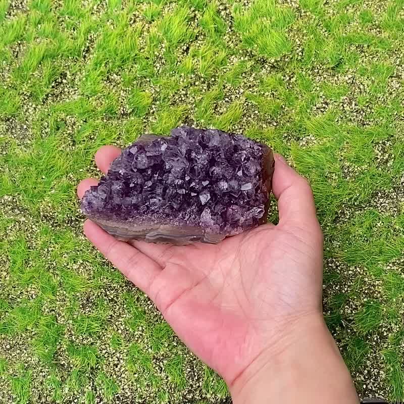 招财开运-天然原皮原矿梦幻渐层紫晶簇 紫水晶 消磁净化 快速出货 - 摆饰 - 水晶 紫色