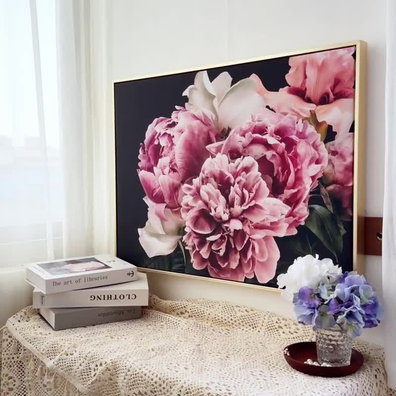 【微瑕特惠】【福利品】雍容华贵•牡丹III  - 卧室挂画/简约风 - 海报/装饰画/版画 - 棉．麻 粉红色