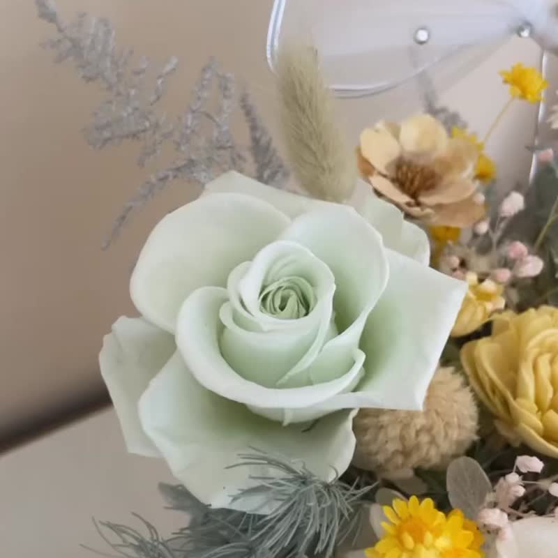 永生花蝴蝶结仙女抱抱桶 - 干燥花/捧花 - 植物．花 绿色