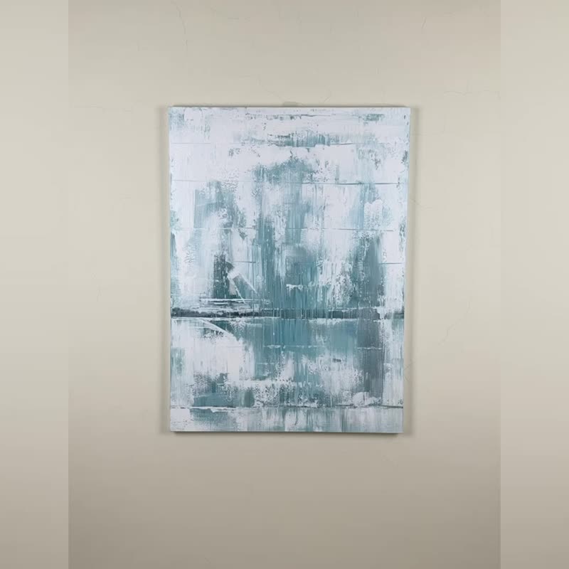 纯手绘油画 窗外的雨 客厅装饰 挂画 玄关 壁挂画 现代抽象 诧寂 - 海报/装饰画/版画 - 其他材质 多色