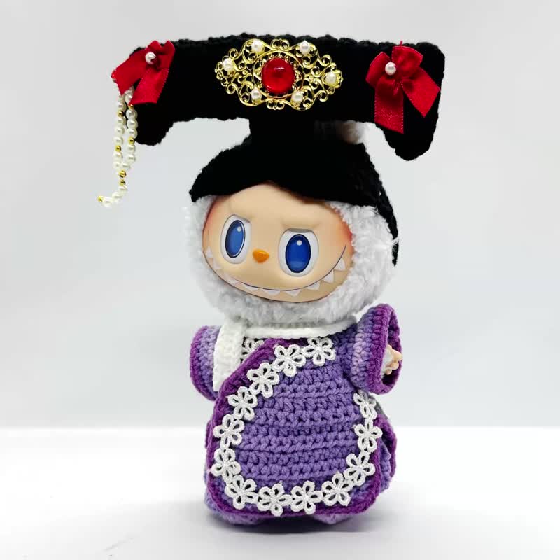 17cm Labubu 清朝格格服装 , 可自订颜色. 手工制作娃衣 - 玩偶/公仔 - 棉 多色