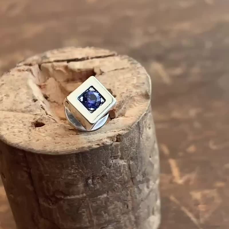 蓝色 / 银 925 耳环 / 单边贩售 / 简约 / 银饰 男款 / 男性赠礼 / pe53 - 耳环/耳夹 - 纯银 银色