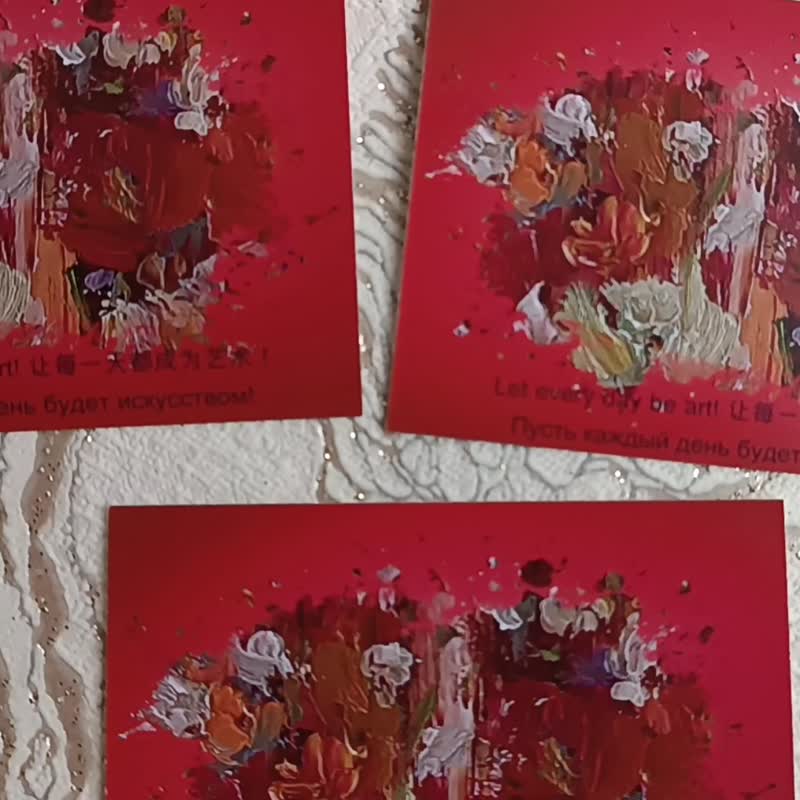 三件组 - 独特艺术家签名桌历，附赠艺术家祝福语 - 特别的礼物 - 年历/台历 - 纸 红色