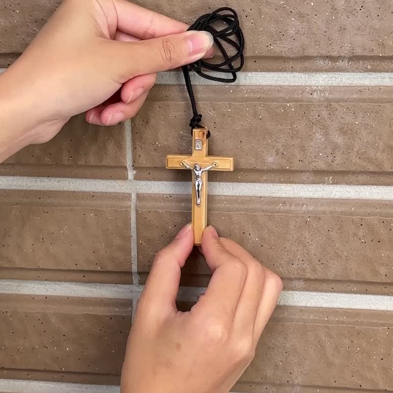 十字架饰品 项鍊 耶稣十架 进口橄榄木 车用吊饰 精品 16990-1 - 项链 - 木头 