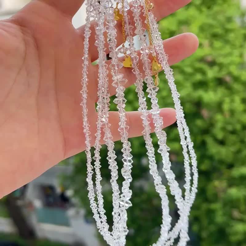 S925银制巴基斯坦闪灵钻项链 - 项链 - 银 