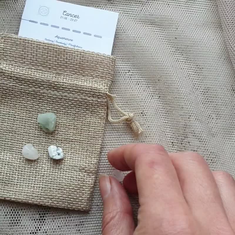 巨蟹座水晶套装、和谐宝石、原宝石盒、原海蓝宝石 - 其他 - 宝石 多色