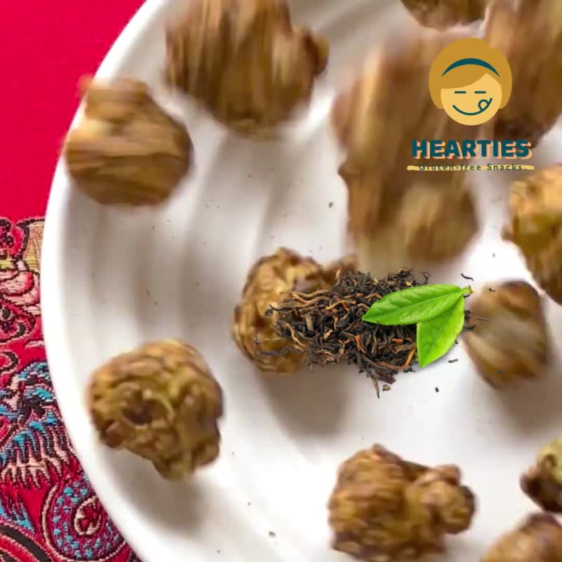 3入 真茶叶爆米花 | 台湾顶级茶粉制作 台湾伴手礼 茶香过年礼盒 - 茶 - 其他材质 金色