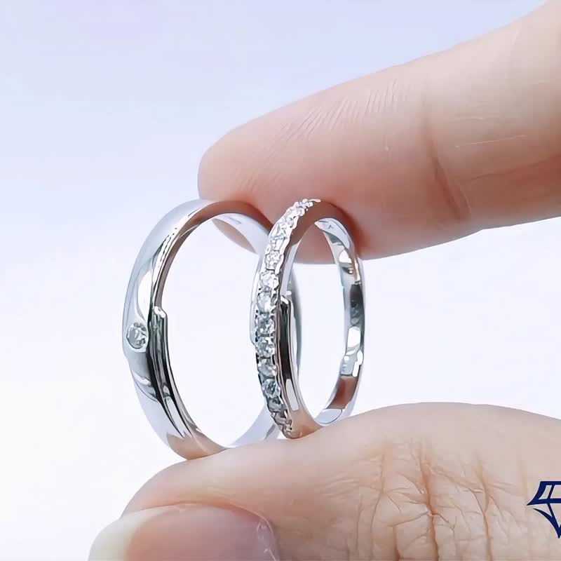 莫桑石 莫桑钻 丘比特对戒 台北门市 定制化订制白金 - 戒指 - 其他材质 