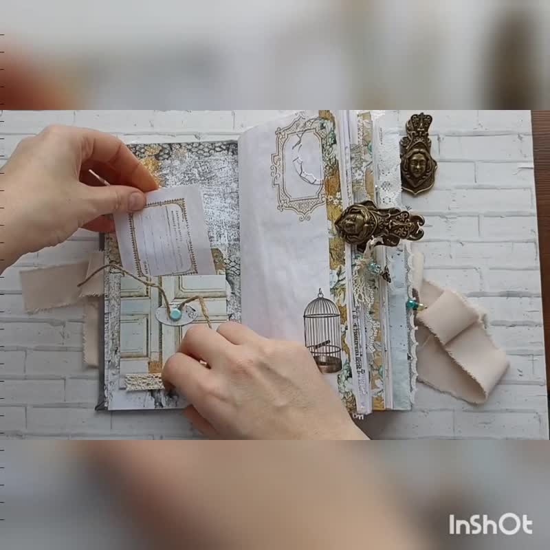 Witch journal Magic dream journal completed Witch flowers moon chunky - 笔记本/手帐 - 纸 绿色