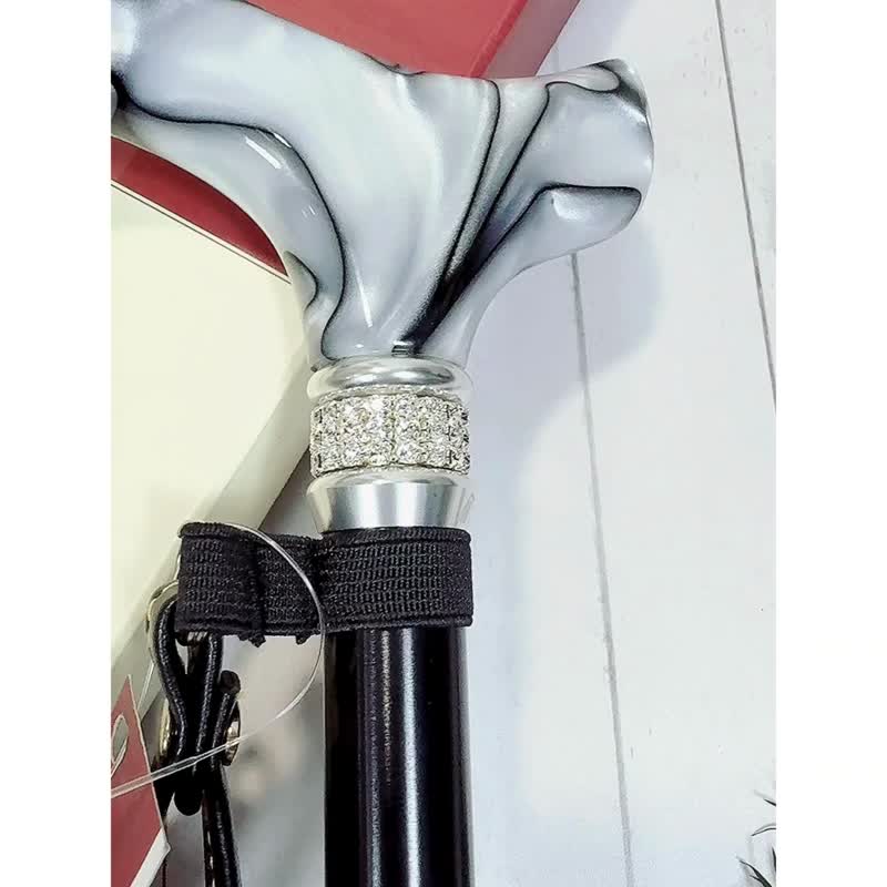 【西装礼服穿搭】皇家系列水晶手杖 - 银箔黑 - 其他 - 铝合金 黑色