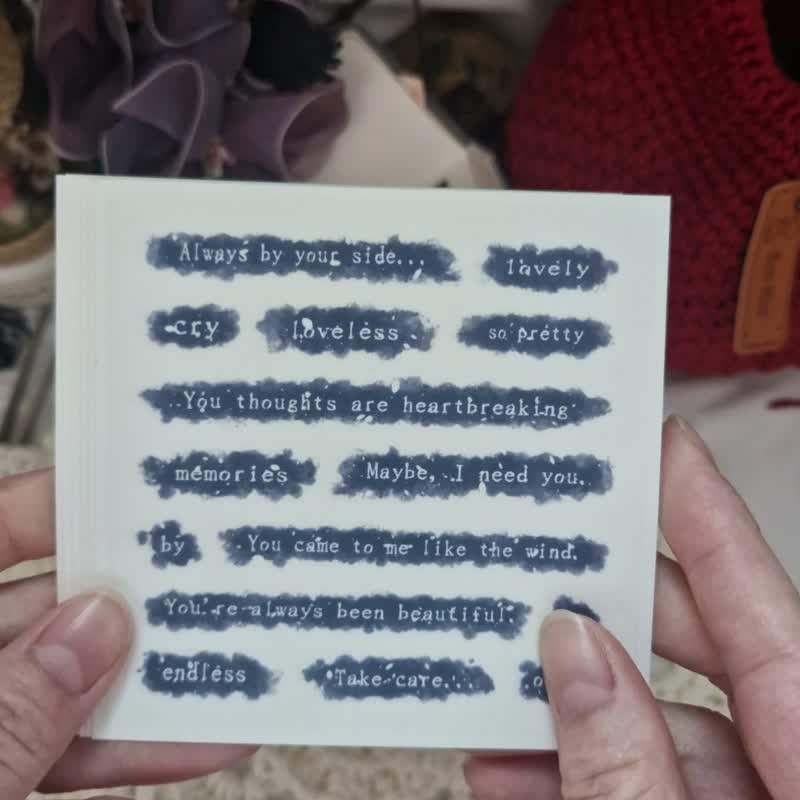 刻字贴纸 A - 纸胶带 - 纸 白色