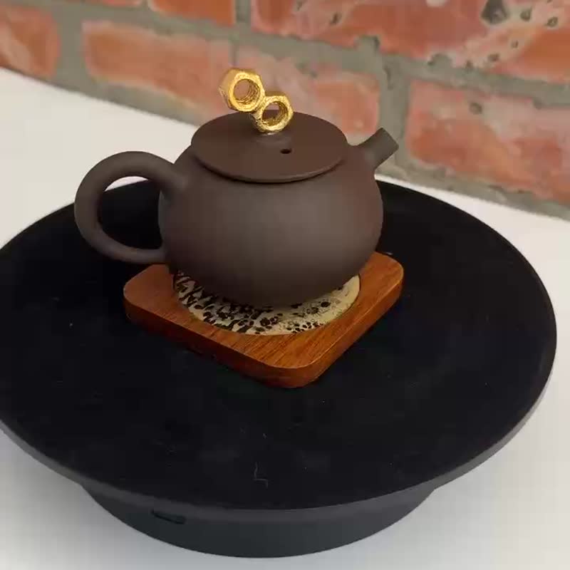 紫泥环扣壶-西施壶-手工制作-容量约120cc - 茶具/茶杯 - 其他材质 