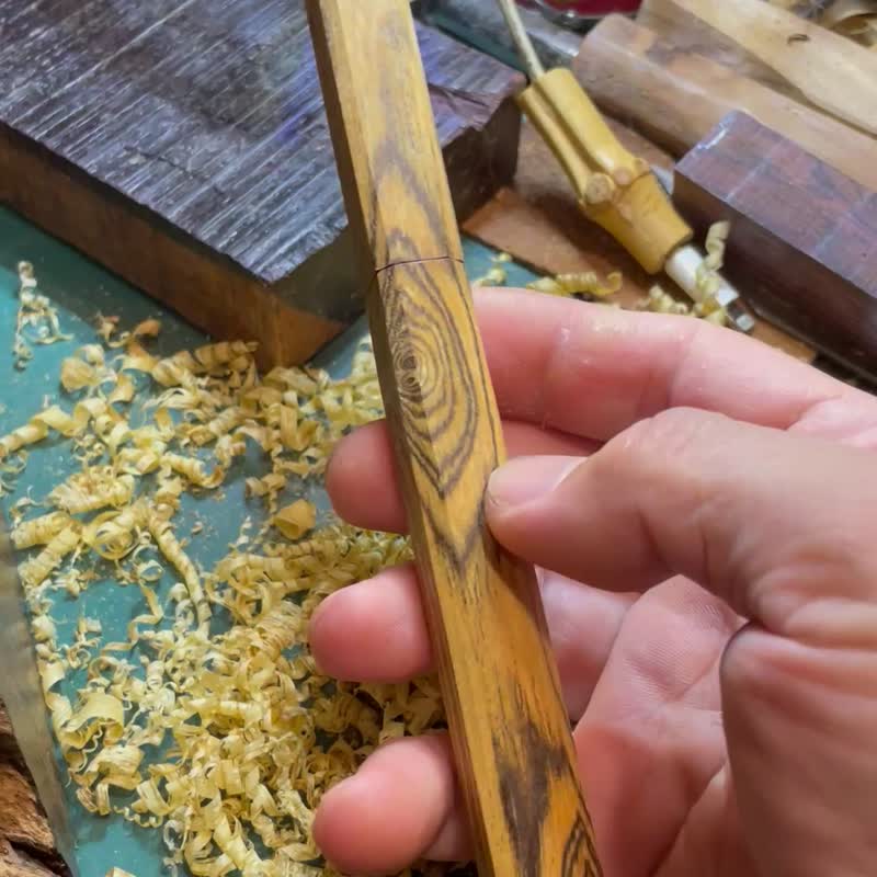 全木杆 墨西哥黄金檀 封端钢珠笔 -纯手削制作 - 钢笔 - 木头 橘色