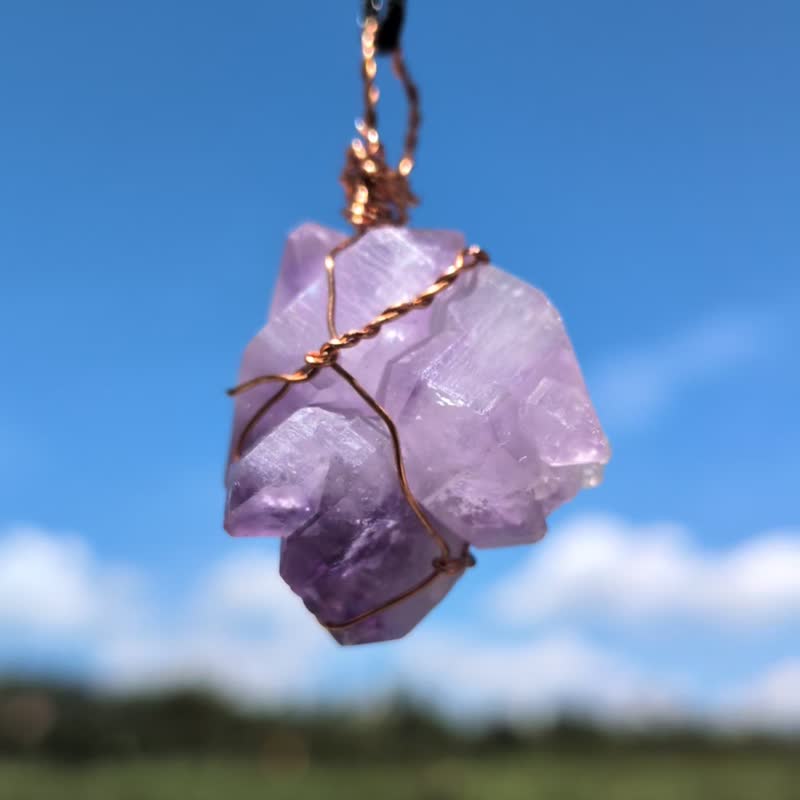 清晰平静紫水晶项链 - 项链 - 宝石 紫色