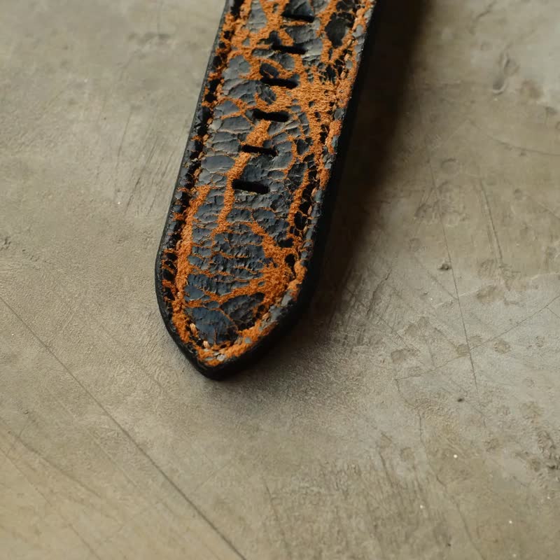 Garmin 快拆表带，独特裂纹风格皮革，手工制作， - 表带 - 真皮 咖啡色