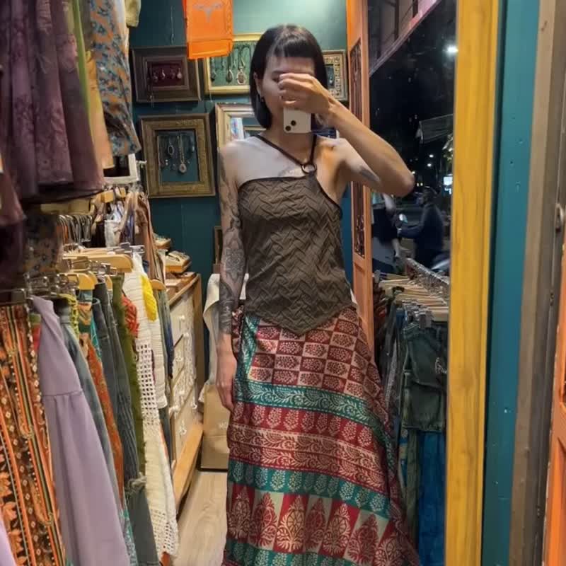 喜迎瑶 尼泊尔 一片裙 多种穿法 吊带裙 连身裙 民族风 嬉皮 背心 - 洋装/连衣裙 - 其他材质 多色