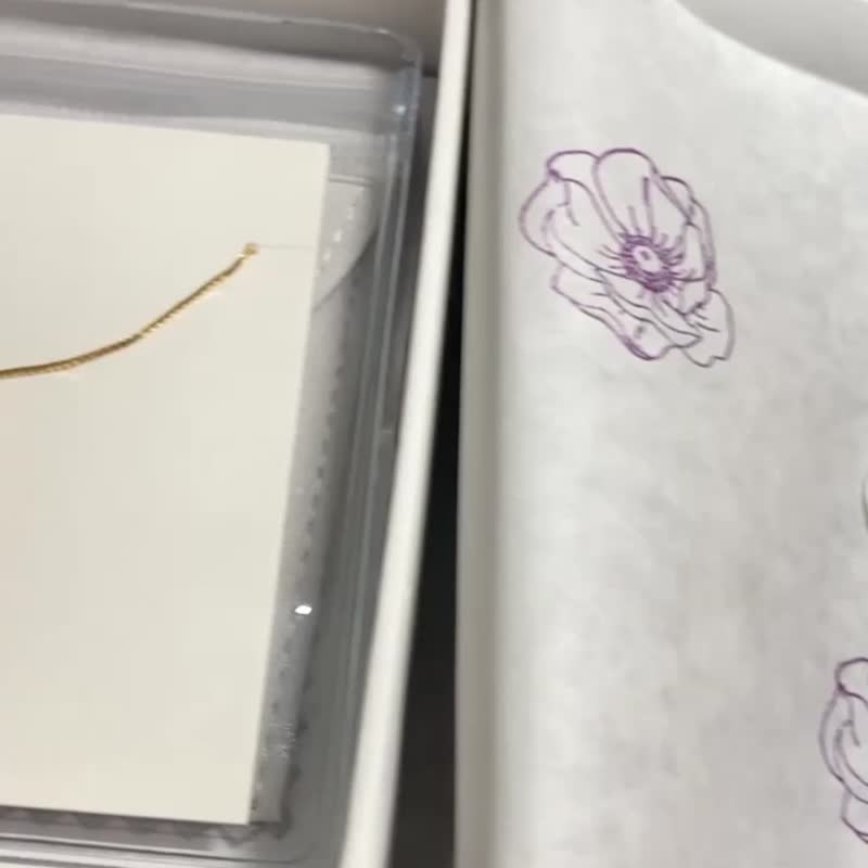 【母亲节礼盒】含天然珍珠纯银项链/首饰盒/心意卡片/手折花 - 其他 - 纯银 粉红色