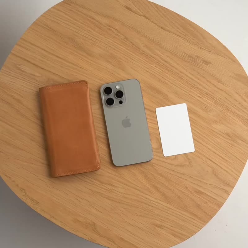 iPhone 皮革翻盖钱包保护壳 - 极简 1.0 - 手机壳/手机套 - 其他材质 咖啡色