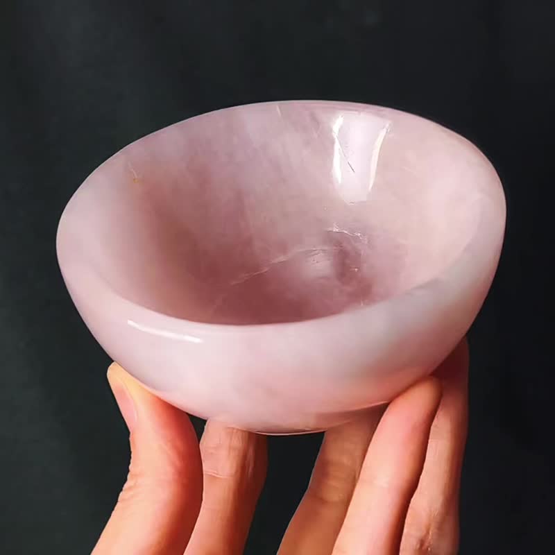 粉晶 爱情 贵人 人缘 招财 圆满 碗 聚宝盆 摆件 收藏 单品 礼物 - 摆饰 - 宝石 粉红色