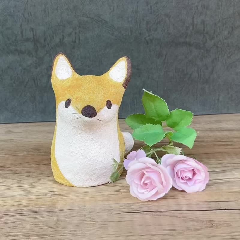 小狐狸糯米陶花器/摆饰/礼物 进口高砂陶土 原创手作手绘 - 花瓶/陶器 - 陶 多色