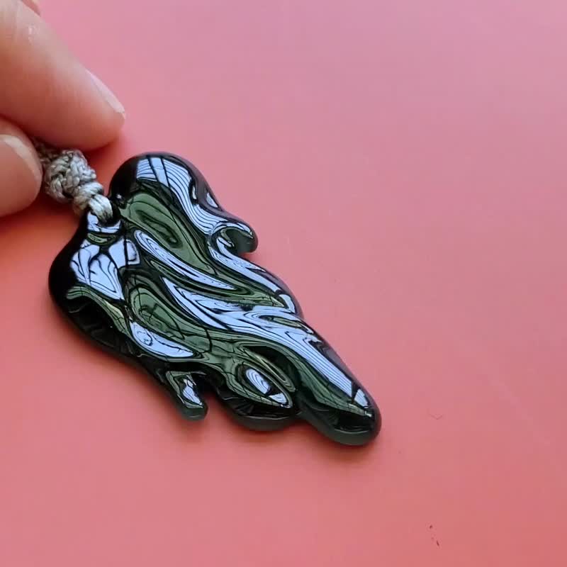【亲翠】天然危地马拉翡翠 高冰莹光设计款随型大叶有成调整式绳 - 项链 - 玉石 多色
