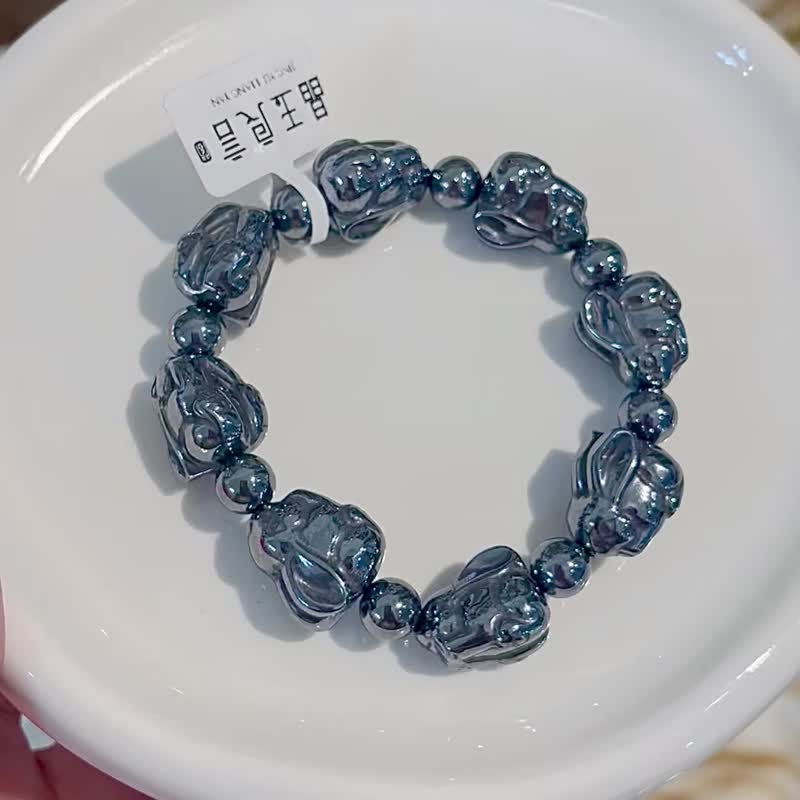 钛赫磁兔子珠型手珠膝盖关节不适恢复能量平衡提升身心状态 - 手链/手环 - 其他材质 灰色