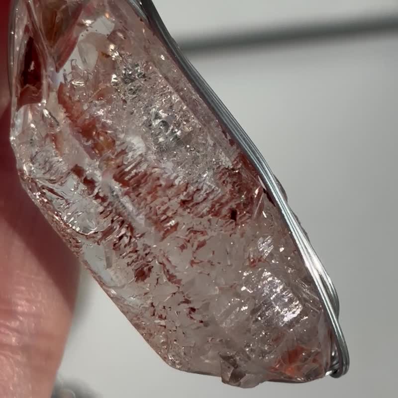 *冥想*疗愈* 天然红泥骸骨水晶 颈链 Skeletal Quartz - 颈链 - 水晶 咖啡色