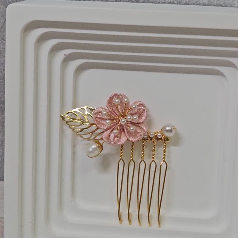 香雪 发插 - 发饰 - 丝．绢 粉红色