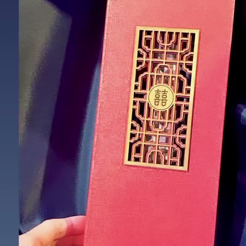 【结婚礼物首选】温纹陶工艺 | 握在手心的祝福金光渐层对筷礼盒 - 筷子/筷架 - 其他金属 