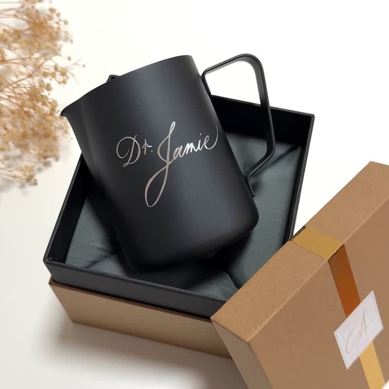 【定制】刻名 咖啡杯 拉花杯 客制化 生日 结婚 圣诞 毕业 礼物 - 其他杯子 - 其他金属 黑色