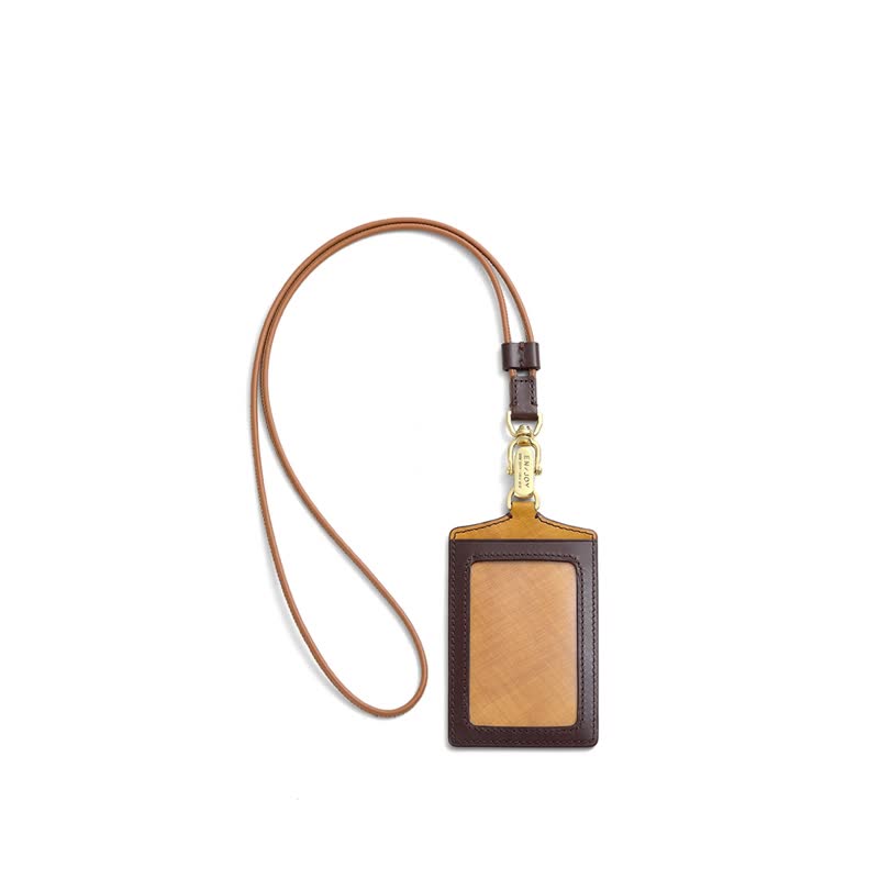 Liya 植鞣革挂颈卡片套【原创设计】 - 名片夹/名片盒 - 真皮 多色