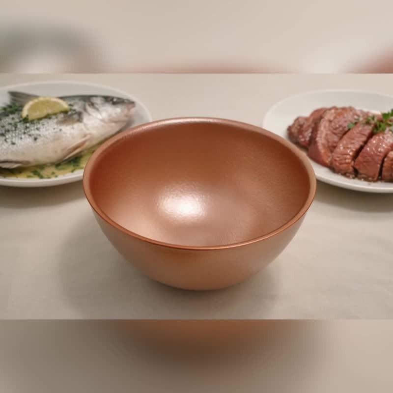 金饭碗 (大) 送礼 尾牙 碗 玫瑰金 新年 伴手礼 - 碗 - 瓷 