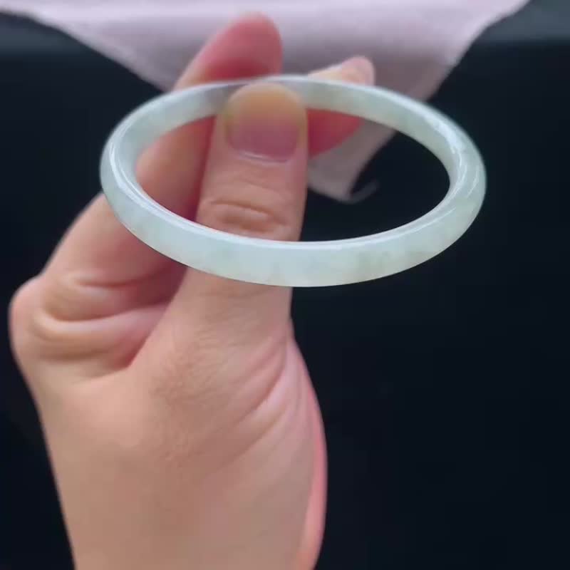 天然翡翠 缅甸 A玉 玉镯 • 翡翠圆镯 - 手链/手环 - 玉石 绿色