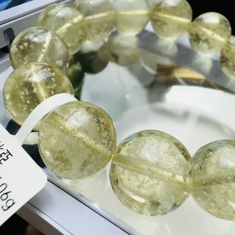 小精品天然雪花黄金利比亚陨石 15-15.5mm57.06g 财富引流事业招财 - 手链/手环 - 半宝石 黄色