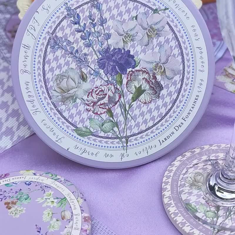 Secret Violet Garden 陶瓷隔热垫 (隔热防烫,热锅,热茶壶适用) - 餐垫/桌巾 - 瓷 紫色