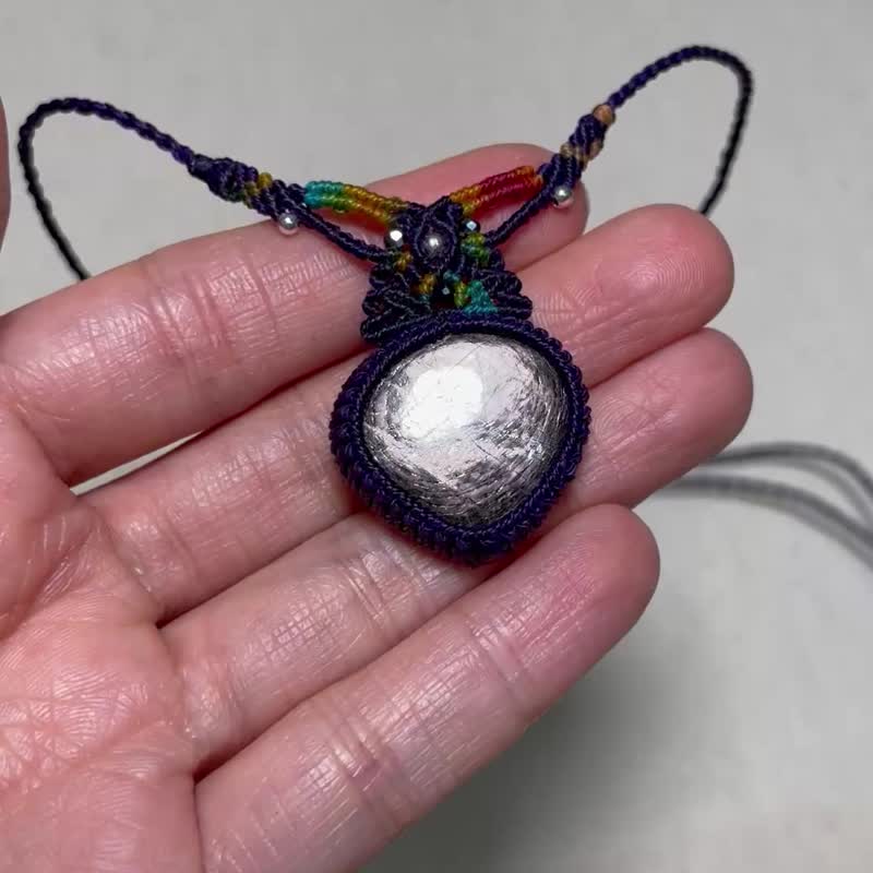 蜡线编织/金运石项链 - 项链 - 水晶 紫色