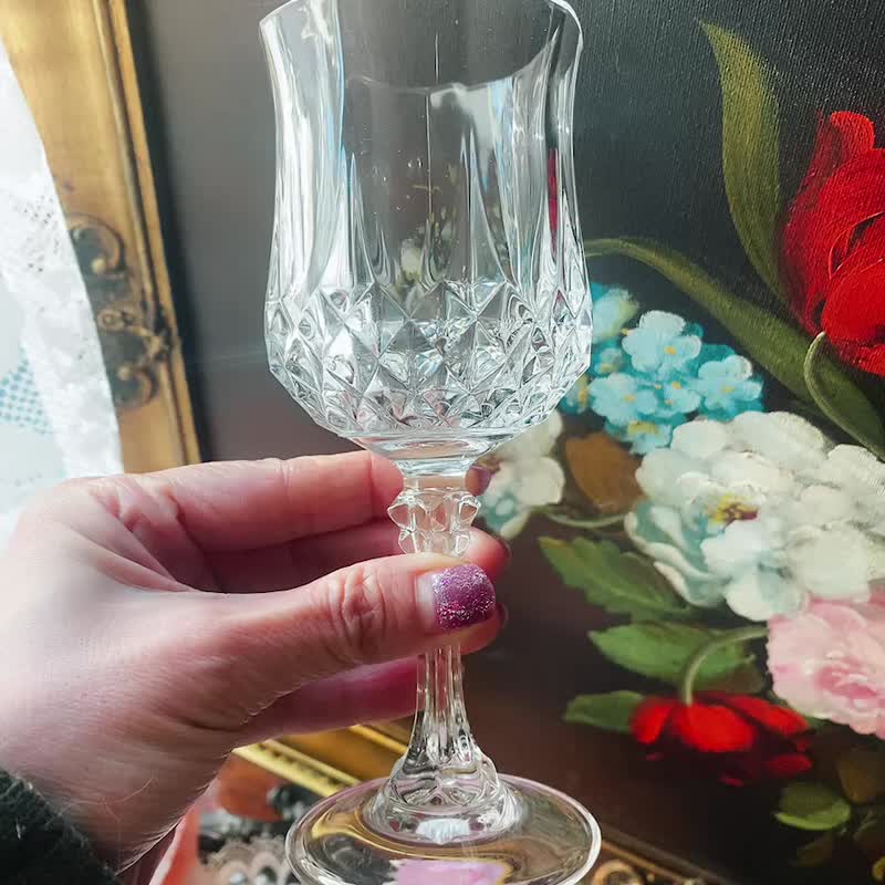 英国古董手工切割水晶杯 果汁杯 水杯 酒杯 水晶杯单只或一对 - 酒杯/酒器 - 水晶 