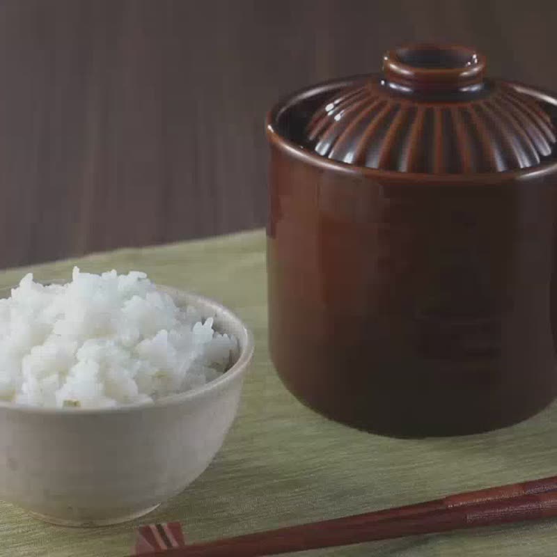 陶锅电饭煲，马克杯型，容量约。 0.55L、西式、陶锅、一人用、微波炉、2件套 - 厨房用具 - 陶 多色