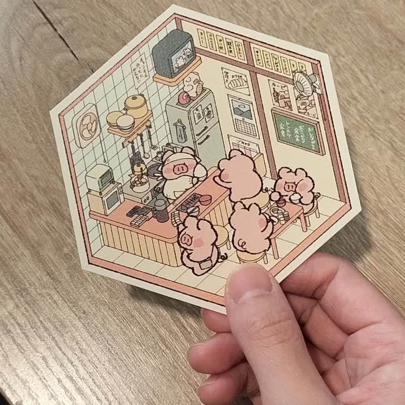 留言卡 六角卡 - 卡片/明信片 - 纸 