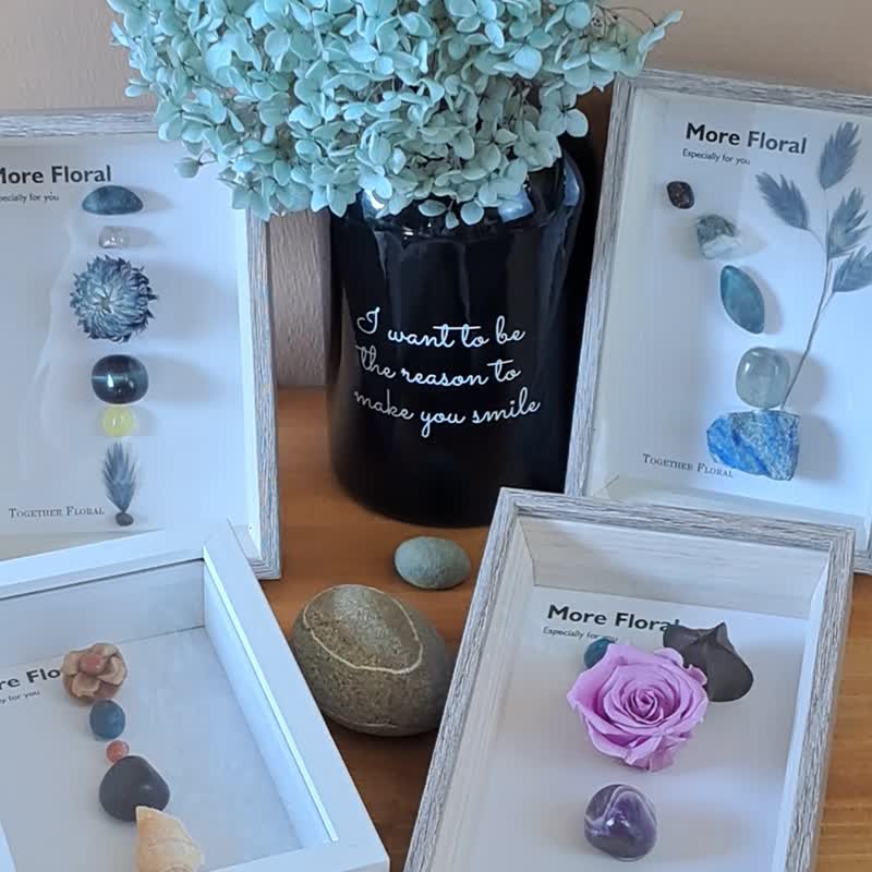 水晶永生花相框四个一组 - 干燥花/捧花 - 水晶 