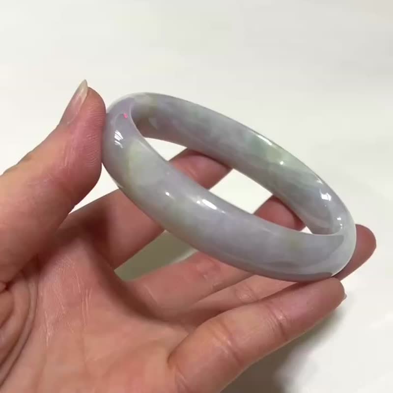 天然翡翠 缅甸 A玉 玉镯 • 紫罗兰福镯 - 手链/手环 - 石头 紫色
